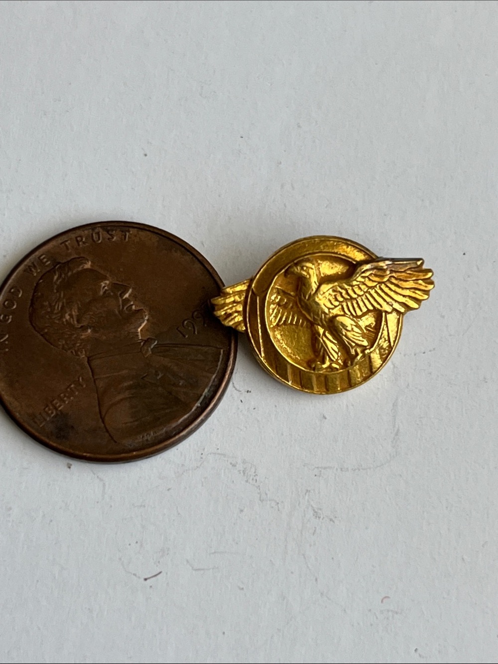 Gold Eagle Round Wing Pin